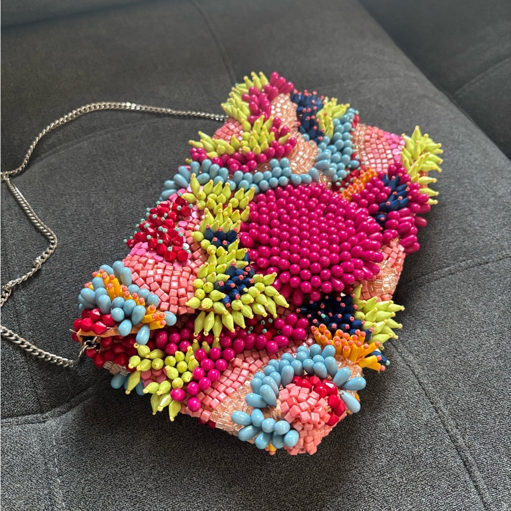 Zara Beaded Clutch Bag